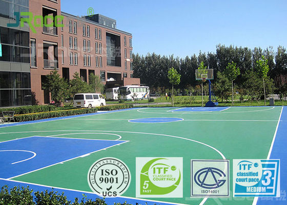 Green Silicong PU Sport Court Surface For Multifunctional Stadium